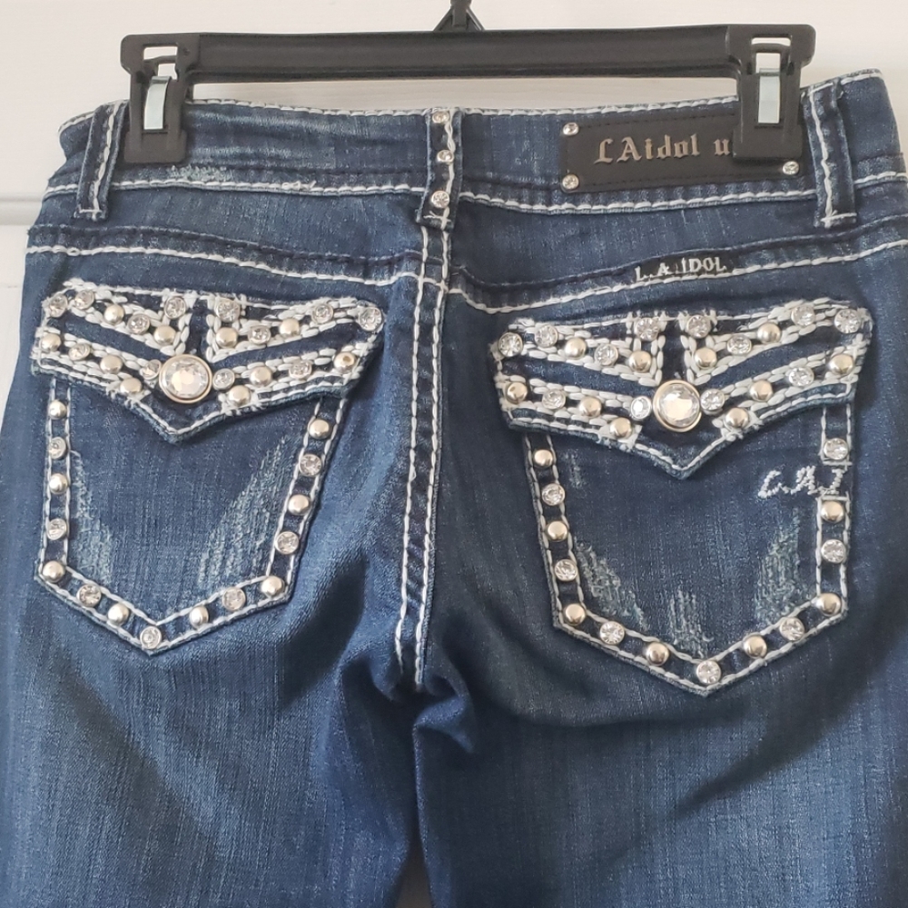 L.A. Idol Rhinestone Jeans - Picture 3 of 5